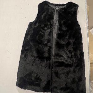Black Faux Fur Vest - Talbots
